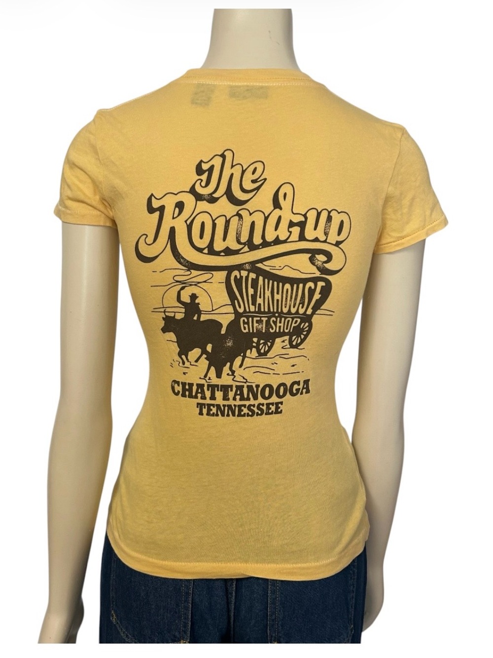 American Eagle Y2K Chttanooga Tennessee Cowboy T-shirt Womens XS The Roundup